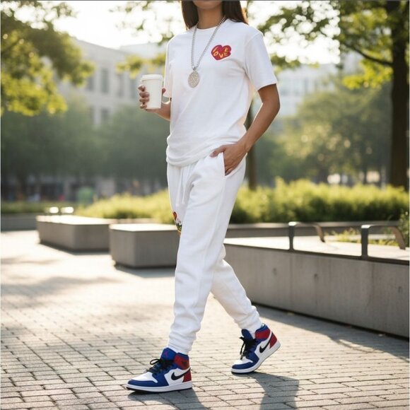 Joggers – Cross Colours – Black Lives Are Loved Graphic Drawstring Pockets S - Picture 4 of 5